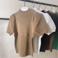 ราคา YIYI SHOP เสื้อไหมพรม แขนสั้น คอเต่า ทรงรัดรูป สไตล์เกาหลี 23057 (24236053922)