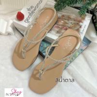 ราคา รองเท้าแตะ แบบสวม หูคีบ รัดส้น มี 6 สีพร้อมส่ง (23286827610)