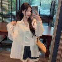 ราคา เสื้อเชิ้ตคอโปโลผ้าลูกไม้สีขาวไซส์ใหญ่สไตล์จีนใหม่ ทรงหลวม แขนยาว ปิดด้วยกระดุม ปักลาย ทรงหลวม ทรงหลวม ทรงหลวม (24793287411)