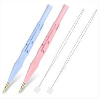 ราคา 2 Pack Adjustable Embroidery Punch Needle Pen Tool Punch Needles Adjustable Sewing Threader Needles Felting Threader (25365080923)