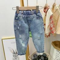 ราคา กางเกงยีนส์เด็กผู้ชายและผู้หญิง ฤดูใบไม้ผลิและฤดูใบไม้ร่วง แฟชั่น 2025 ใหม่ กางเกงขายาว ผ้าฝ้ายผสมโพลีเอสเตอร์ ความยาวปกติ (24411186518)