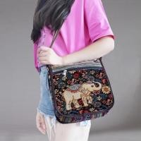 ราคา COEMA Lady Crossbody Shoulder Bag Phone Purse Handbag Pouch Ethnic Style Embroidered Messenger Bag Retro Canvas Bag (23429063053)