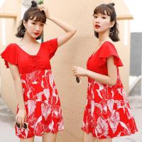 ราคา ชุดว่ายน้ำลายพิมพ์ผู้หญิงไซส์ใหญ่ ชุดคลุมท้อง ทรงหลวม ชุดเดรสสำหรับอบตากลางแจ้ง แฟชั่น ชุดว่ายน้ำสำหรับผู้หญิงไซส์ใหญ่ (14063926538)