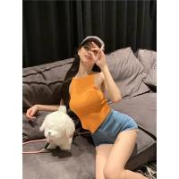 ราคา Cici RM002 เสื้อแขนกุดคอเหลี่ยม ผ้าไหมพรม จับแมทช์ได้ง่าย (18299697392)