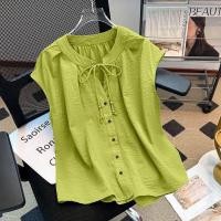 ราคา เสื้อเชิ้ตแขนสั้นผ้าชีฟองหลวมสไตล์ฝรั่งเศสคอป้าน ทรงหลวม สไตล์ฤดูร้อน เสื้อผ้าทำงาน แฟชั่นลำลอง เสื้อเชิ้ตแขนสั้นลายการ์ตูน (24766036898)