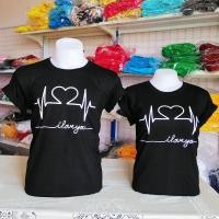 ราคา เสื้อคู่รัก ลายคลื่นหัวใจ ราคาต่อ1ตัว เสื้อยืด คู่รัก ชุดคู่ เสื้อแฟชั่น เสื้อกลุ่ม (24878633605)