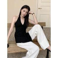 ราคา เสื้อคล้องคอสายเดี่ยวแฟชั่น คอวีเปิดหลัง สายคล้องคอดีไซน์เก๋ (24880999090)