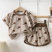 ราคา ชุดลำลองสำหรับเด็กชายและเด็กหญิง เสื้อแขนสั้นและกางเกงขาสั้น ลายการ์ตูนหมี ลายสก๊อตบาง เหมาะสำหรับใส่อยู่บ้านและใส่กลางแจ้ง ชุดสองชิ้น มีจำหน่ายในเครื่องมือสั่งซื้อในพื้นที่ จัดส่งจากประเทศไทย (252757