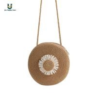 ราคา ฤดูร้อนฟางวงกลมกระเป๋าสะพายวินเทจผู้หญิงชายหาดรอบหวายC Rossbody Bag Ueb Flagship Store (25546407804)