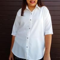 ราคา เสื้อเชิ้ตคอปก สาวอวบอ้วน แขน 3 ส่วน ไซส์ใหญ่ oversize คนอ้วนผญ ใส่ทำงาน ใส่ทำบุญ XXL อก 40 42 44 46 48 50 (10704900661)