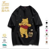 ราคา เสื้อยืดแขนสั้น ผ้าฝ้าย 100 พิมพ์ลายการ์ตูนหมีพูห์ สไตล์เกาหลี สําหรับผู้ชาย และผู้หญิง (21829871489)