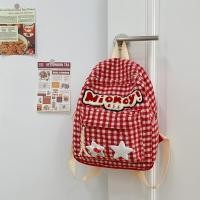 ราคา กระเป๋าเป้สะพายหลังผ้าลายสก็อตสีแดงน่ารักสำหรับนักเรียนวิทยาลัย กระเป๋าสะพายไหล่แบบสองข้างสำหรับเด็กผู้หญิง กระเป๋าสะพายประจำวัน (25323162963)
