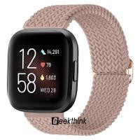 ราคา GEEKTHINK สายถักเดี่ยวสำหรับ Fitbit Versa 4 3 2 1 Versa Lite สำหรับ Fitbit Sens sense 2ยางยืดสำหรับ Fitbit Sense Sense 2ปรับได้สายนาฬิกาไนลอนทอสำหรับ Fitbit (21957023185)