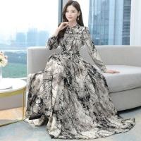 ราคา ชุดเดรสยาวแขนยาวลายดอกกุหลาบสีแดง ชุดเดรสยาวผู้หญิงฤดูใบไม้ผลิและฤดูใบไม้ร่วง ชุดนางฟ้าสุดสง่างาม ชุดเดรสยาวสำหรับวันหยุด (25280639387)