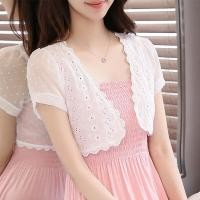 ราคา เสื้อคาร์ดิแกนแขนสั้นผ้าชีฟองโปร่งลายลูกไม้ป้องกันแสงแดด ทรงเข้ารูป แขนพอง คอตั้ง เสื้อคลุมยาวปานกลาง ทรงเข้ารูป (24432693448)