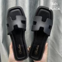 ราคา รองเท้าแตะผู้หญิง รองเท้าแฟชั่นเกาหลี รองเท้าแตะ ผ้าลาย ตัว H แบบสวม ผลิตจากผ้าสังเคราะห์เกรดดี นุ่ม ใส่สบายไม่กัดเท้า รองเท้าใส่สบาย (24962587930)