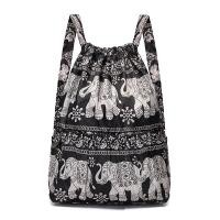 ราคา Cethalos Elephant Print Foldable Bag Light Weight Womens Drawstring Travel Backpack Large Capacity Handbag Mothers Waterproof Shopping Handbag (24415332531)