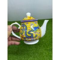 ราคา กาน้ำชาทรงจีนโบราณลายมังกรสีเหลือง สูง 5 นิ้วกว้าง 5 นิ้วครึ่ง (24536514102)