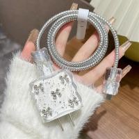 ราคา AKABEILA เคสป้องกันสายชาร์จ For IPad IPhone 18 20W Charger เคสป้องกันสายชาร์จหัวกลมลายผีเสื้อหัวใจรักมุกน่ารัก ปลอกหุ้มสายข้อมูลแบบเกลียว (25176577934)