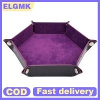 ราคา ELGMK ถาดลูกเต๋าพับได้กล่อง PU หนังพับหกเหลี่ยมเหรียญถาดลูกเต๋าเกม (23166293603)