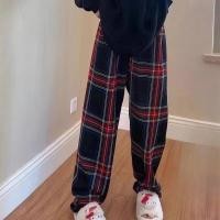 ราคา กางเกงขายาวทรงตรงเอวสูงลายสก็อตสีแดง กางเกงขายาวทรงหลวมสบายๆ สำหรับผู้หญิง ฤดูใบไม้ผลิและฤดูร้อน 2025 รุ่นใหม่ กางเกงขายาวทรงตรงเพื่อการลดน้ำหนัก (24773530866)