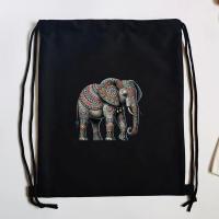 ราคา กระเป๋ายิมหูรูดผ้าแคนวาส Gym Backpack ใช้สะพายหลัง ใส่เสื้อผ้าและของใช้ เหมาะกับการออกกำลังกาย ลายช้าง (25072317494)