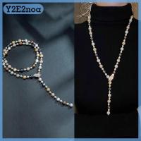 ราคา Y2E2noa Fashion Women Jewelry Bead Necklace Long Sweater Chain Necklace For Women Dress Accessories Gift (24840588393)