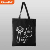 ราคา Gemilai กระเป๋าผ้า tote bag สีดำ ถุงผ้า สำหรับใส่ของ ถุงช้อปปิ้ง (25448592221)