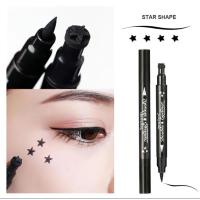 ราคา 2in1 Eyeliner อายไลเนอร์ แสตมป์สองหัว ปั๊มดาว ปั๊มหัวใจ ปั๊มดวงจันทร์ ปั้มดอกไม้ กันน้ำ กันเหงื่อ ติดทนนาน แห้งเร็ว (24825754685)