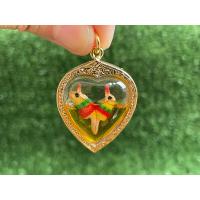 ราคา จี้สาริกาลิ้นทอง รูปหัวใจ ใส่กรอบชุบทองไมครอน (10131199925)