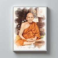 ราคา ภาพมงคล พระบูชา รูปหลวงปู่ดู่ พรหมปัญโญ พระเกจิอาจารย์ชื่อดังแห่งวัดสะแก จังหวัดพระนครศรีอยุธยา เปี่ยมเมตตา ภาพวาดหลวงพ่อพร้อมกรอบ 4x6 นิ้ว งานพิมพ์ศิลปะพุทธบูชา สไตล์มินิมอล กรอบติดผนัง กรอบตั้งโต๊ะ 