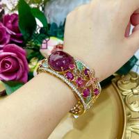 ราคา งานสั่งทำ กำไลทับทิม กำไลพลอยแท้ ทัทิมพม่าบ่เก่าประดับพลอยสวย ของแท้มีใบรับประกัน AUFU STORE (21645996424)