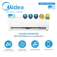 ราคา Midea แอร์ติดผนัง Inverter เครื่องปรับอากาศติดผนัง ขนาด 9000 24000 BTU รุ่น Chione ประหยัดไฟเบอร์ 5 AI ECOMASTER Wifi (26226226745)