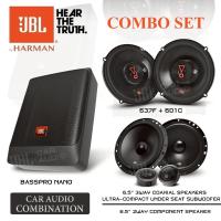 ราคา ชุดอัปเกรด ลำโพงรถ ดอกลำโพง ลำโพงแยกชิ้น ลำโพงแยกชิ้นติดรถยนต์ แบบ2ทาง ขนาด6 5นิ้ว JBL STAGE1 601C 1คู่ ลำโพงแกนร่วม แบบ3ทาง JBL STAGE3 637F 1คู่ ดอกซับ ซับบ็อกซ์ ซับใต้เบาะ BASSPRO NANO JBL Car Audi 
