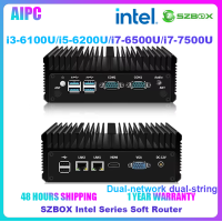 ราคา Fanless Industrial Mini PC Intel Core i3 i5 i7 Dual LAN DDR3L 24 7 Stable Operation Soft Router (25815306504)