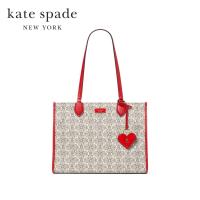 ราคา Kate Spade New York กระเป๋าโท้ท กระเป๋าทรงสี่เหลี่ยมรุ่น Spade Flower Coated Canvas Large Market Tote KJ919 600 สี Cherry Rouge Multi (25301376371)
