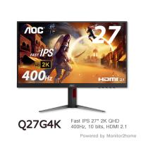 ราคา AOC Q27G4K Gaming Monitor Fast IPS 27 2K QHD 400Hz HDR400 10 bits HDMI 2 1 3 Yrs Warranty (25796927843)