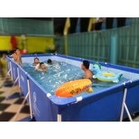 ราคา LookmeeShop INTEX สระน้ำเฟรมพูลขนาดใหญ่ ขนาด4 5เมตร ทรงสี่เหลี่ยม สระน้ำพร้อมขาตั้ง สระว่ายน้ำสำเร็จรูป เก็บง่ายพกพาสะดวก สระน้ำครอบครัว (12529349112)