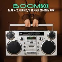 ราคา BOOMBOX เครื่องเล่นเทปคาสเซ็ท ซีดี วิทยุ AM FM USB มีบลูทูธ เครื่องเล่นเทป Brooklyn Cassette CD Player (25484362789)