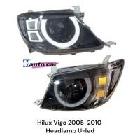 ราคา ไฟหน้า Vigo 2005 2006 2007 2008 2009 2010 ลาย U led โคมดำ (23170151743)