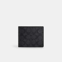 ราคา Coach CW380 3 In 1 Wallet In Signature Canvas CQ BK กระเป๋าสตางค์ผู้ชาย สี Charcoal Black (19542731144)