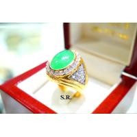 ราคา ผ่อน0 นาน3เดือน S R แหวนทองหยก เม็ดละ10 กะรัต ล้อมเพชรเม็ดละ 5 ตังค์ น้ำ 100 ขาววสวยไฟดีน้ำ พร้อมใบรับรองสินค้าเคลือบทองคำแท้ 100 (21580443744)