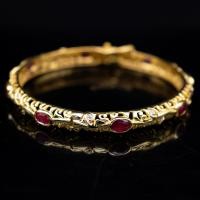 ราคา กำไลข้อมือพลอยทับทิม Natural Ruby สีชมพูแดงสวยมาก ตัวเรือนเงินแท้ 92 5 ชุบทองคำ พลอยแท้จากประเทศพม่า (24458355503)