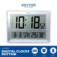 ราคา นาฬิกาตั้งโต๊ะ RHYTHM นาฬิกาแขวน digital alarm clock สีเงิน ขนาดใหญ่ 40 ซม รับประกัน 2 ปี (16474666280)