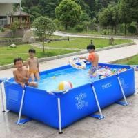 ราคา LookmeeShop INTEX สระน้ำเฟรมพูลขนาดใหญ่ ขนาด4 5เมตร ทรงสี่เหลี่ยม สระน้ำพร้อมขาตั้ง สระว่ายน้ำสำเร็จรูป เก็บง่ายพกพาสะดวก สระน้ำครอบครัว (18374620380)