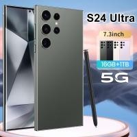 ราคา สามารถเก็บเงินปลายทางได้ พร้อม S24โทรศัพท์ของแท้ S24Ultra 5G HD เต็มหน้าจอ5G 7 3นิ้ว Hp หน่วยความจำ16G 1TGB รอม108MP 72MP โทรศัพท์มือถือถูกล้างคลังสินค้า Android 13 0ปลดล็อคใบหน้าโทรศัพท์มือถือ Snapd 
