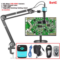 ราคา Ready Stock Microscope Full 4K 48MP 150X 215X Magnifier camera HD HDMI USB Industrial Electronic Digital Laboratory Biological Stereo Microscope Camera For Phone CPU PCB Repair (23410247579)