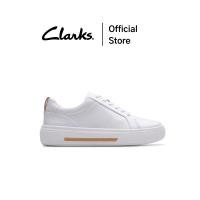 ราคา Clarks รุ่น HOLLYHOCK WALK สี WHITE LEATHER รองเท้าผ้าใบผู้หญิง SNEAKER หนังแท้ คุณภาพดี ใส่สบาย (25638639906)