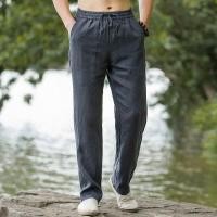 ราคา กางเกงลำลองชายผ้าลินินแท้ระบายอากาศได้ดี ทรงหลวม ทรงตรง กางเกงขายาว ผ้าลินินผสมผ้าฝ้าย ฤดูร้อน 2025 ทรงหลวม ทรงตรง (24333664272)