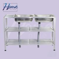 ราคา HOMENINE ซิงค์ ซิ้งค์ล้างจาน อ่างล้างมือ อ่างล้างจานอลูมิเนียม 2หลุม 3ชั้น มีข้าง (921686981)